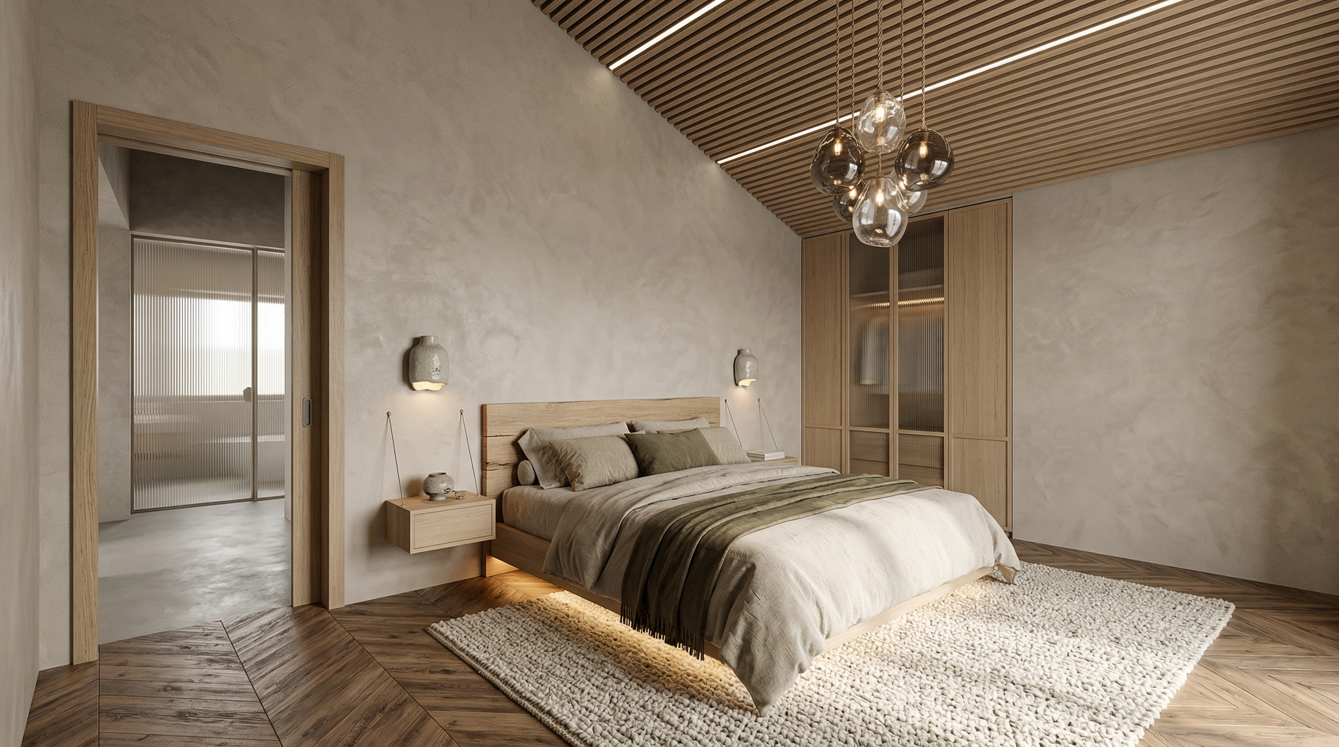 Дизайн Спальня в стиле Japandi от нейросети RoomGPT