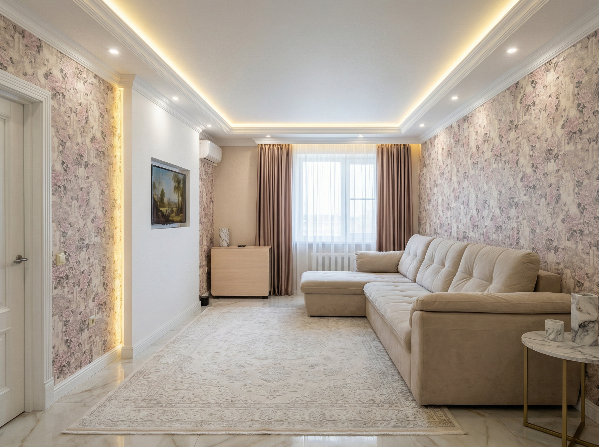 Дизайн гостиной в стиле Классика — фото интерьера от нейросети RoomGPT