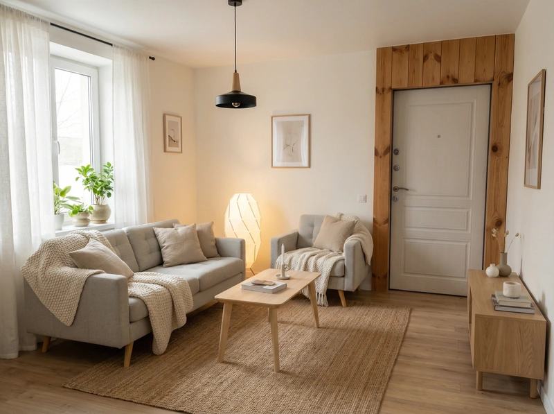 Дизайн интерьера в стиле Хюгге — Гостиная от нейросети RoomGPT