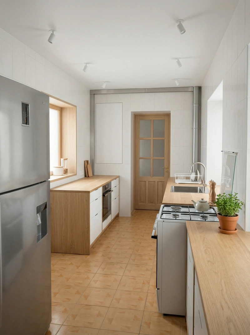 Дизайн кухни в стиле Сканди — фото интерьера от нейросети RoomGPT