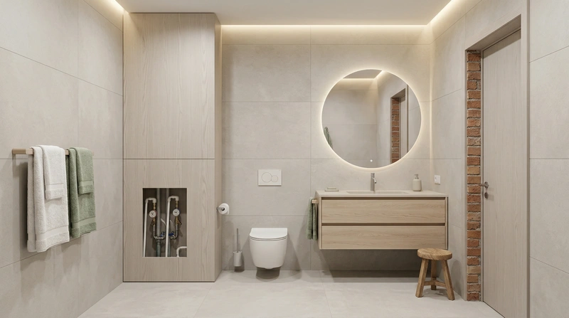 Дизайн ванной в стиле Сканди — фото интерьера от нейросети RoomGPT