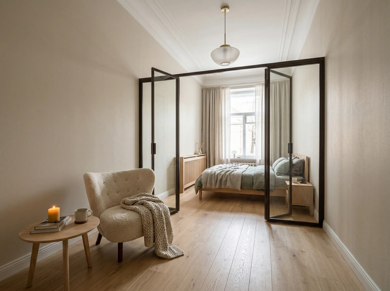 Дизайн интерьера в стиле Хюгге — Спальня от нейросети RoomGPT