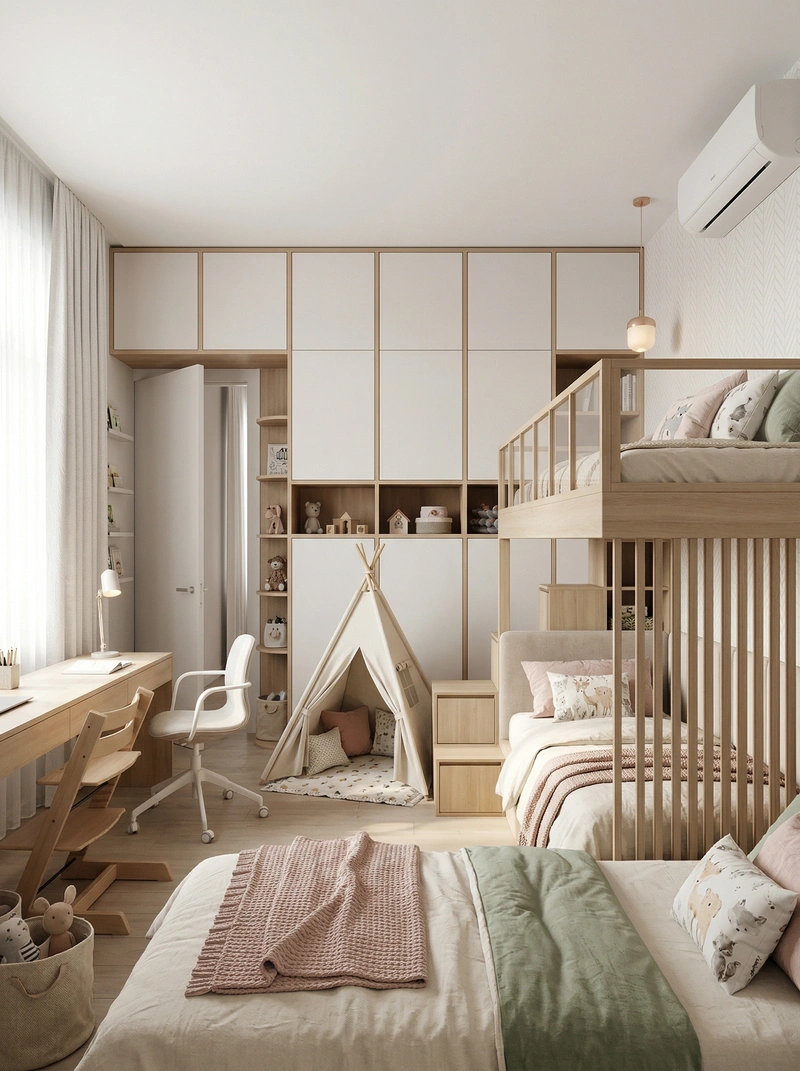 Дизайн детской в стиле Хюгге — фото интерьера от нейросети RoomGPT