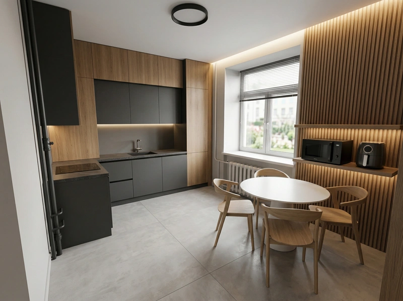 Дизайн кухни в стиле Минимализм — фото интерьера от нейросети RoomGPT