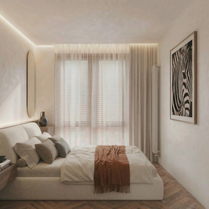 Дизайн интерьера в стиле Минимализм — Спальня от нейросети RoomGPT