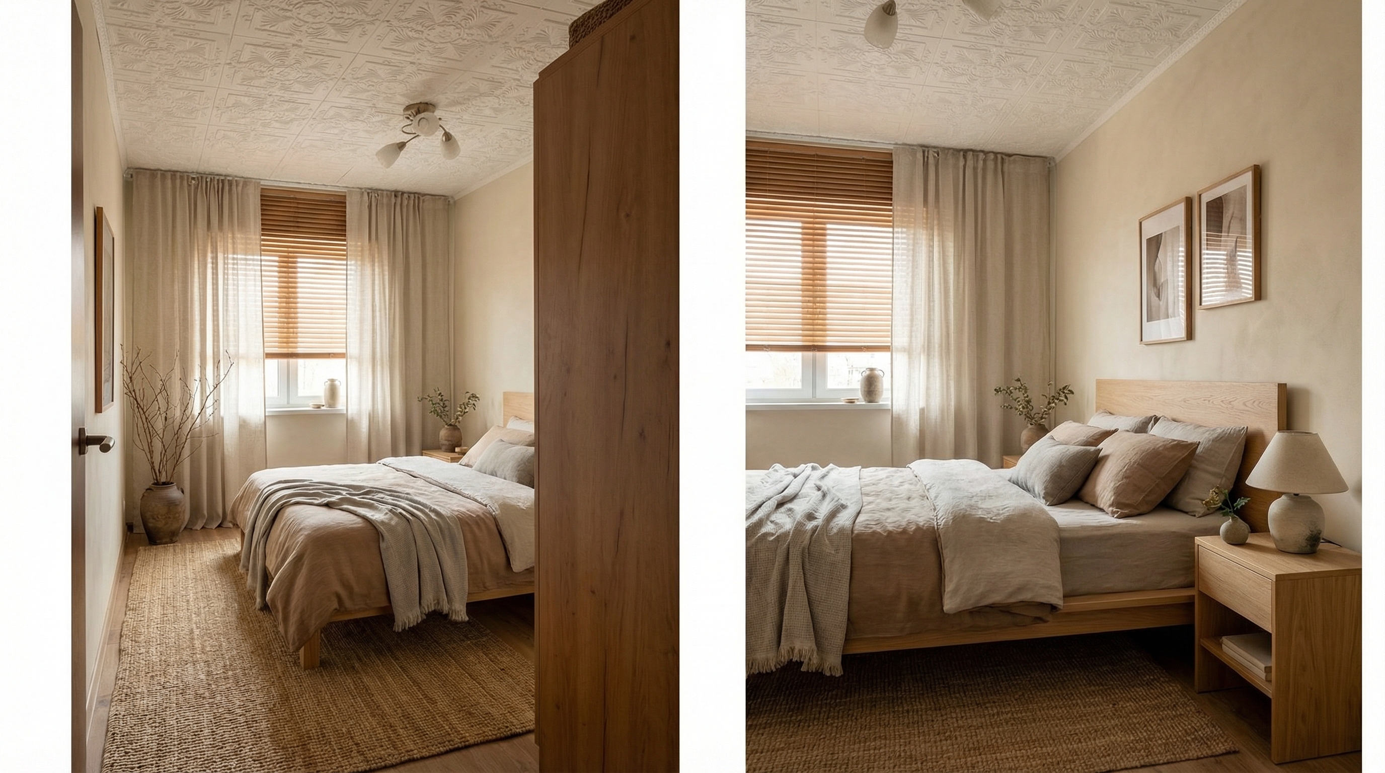 Дизайн спальни в стиле Japandi — фото интерьера от нейросети RoomGPT