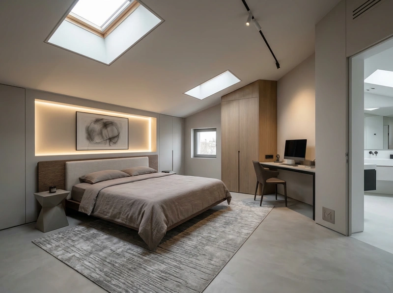 Дизайн интерьера в стиле Минимализм — Спальня от нейросети RoomGPT