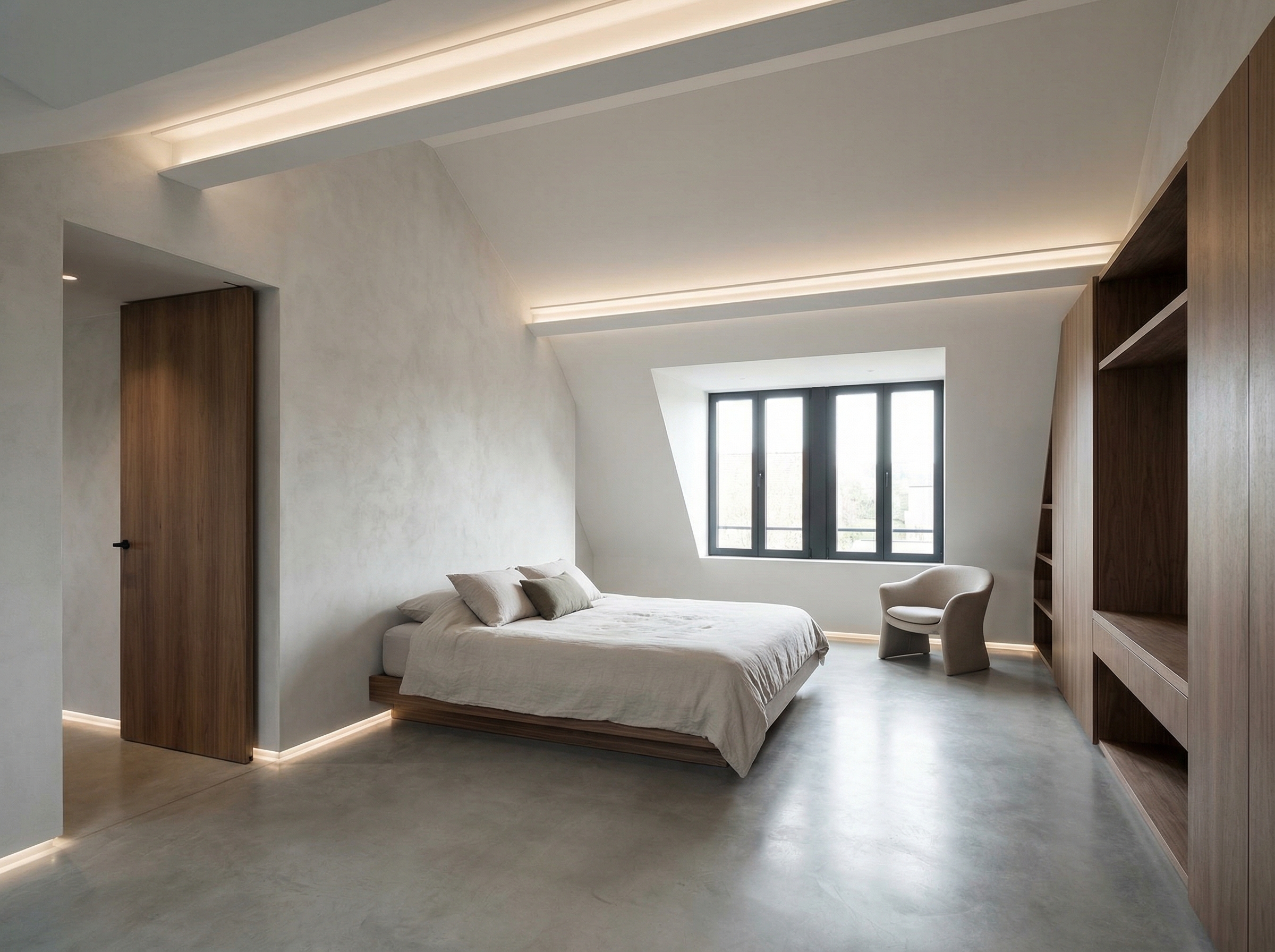 Дизайн спальни в стиле Минимализм — фото интерьера от нейросети RoomGPT