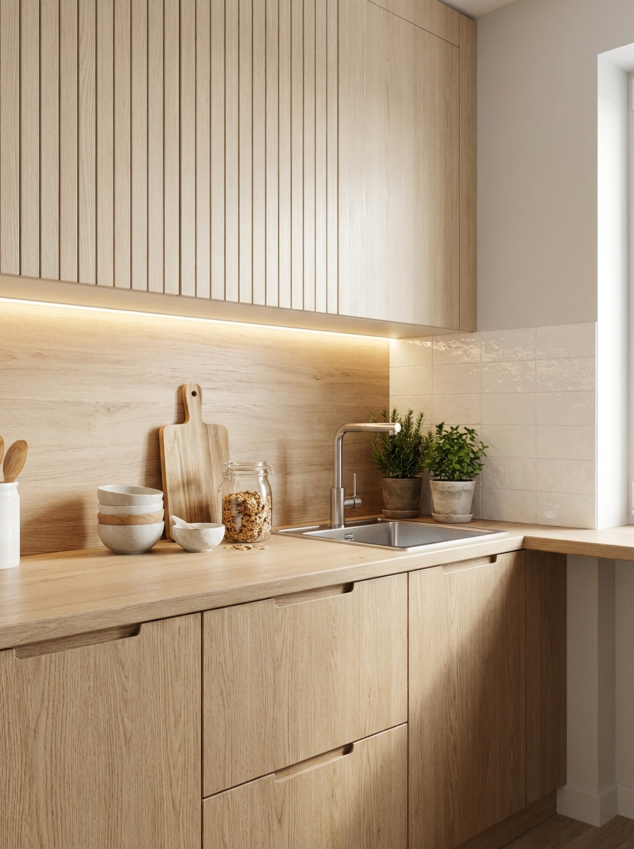 Дизайн кухни в стиле Хюгге — фото интерьера от нейросети RoomGPT