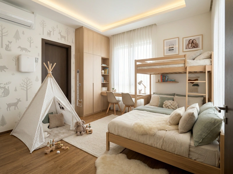 Дизайн детской в стиле Хюгге — фото интерьера от нейросети RoomGPT