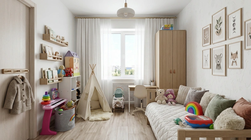 Дизайн интерьера в стиле Хюгге — Детская от нейросети RoomGPT