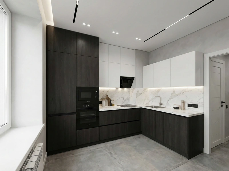 Дизайн интерьера в стиле Минимализм — Кухня от нейросети RoomGPT