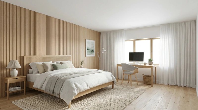 Дизайн интерьера в стиле Сканди — Спальня от нейросети RoomGPT