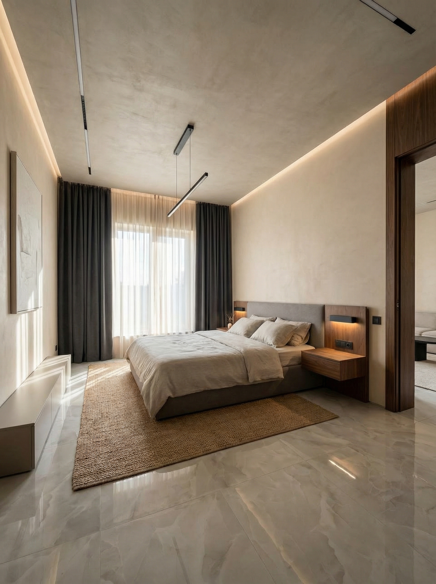 Дизайн спальни в стиле Минимализм — фото интерьера от нейросети RoomGPT