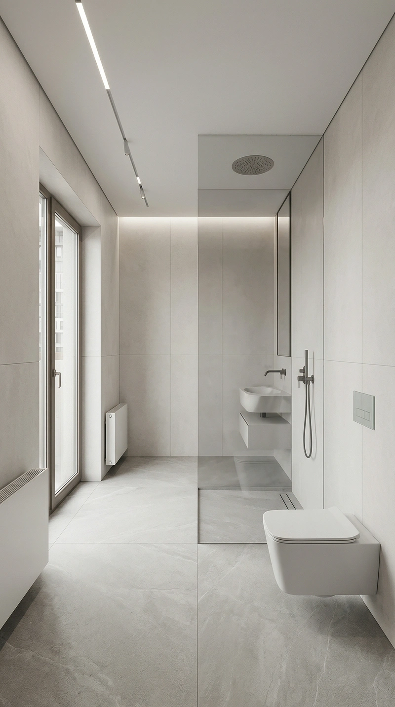 Дизайн ванной в стиле Минимализм — фото интерьера от нейросети RoomGPT