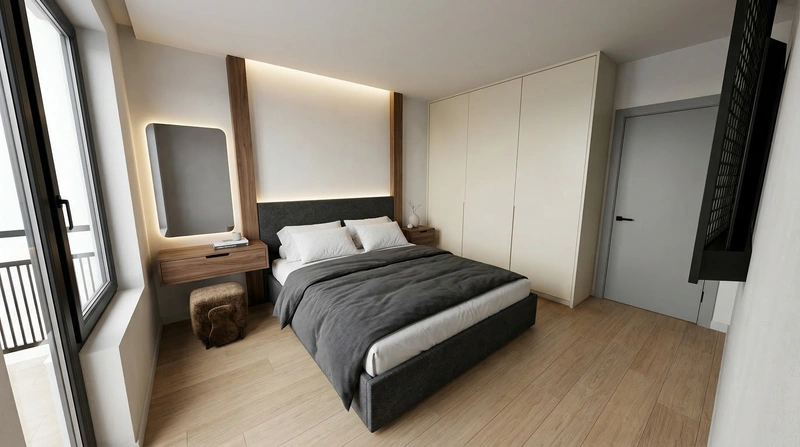 Дизайн интерьера в стиле Минимализм — Спальня от нейросети RoomGPT