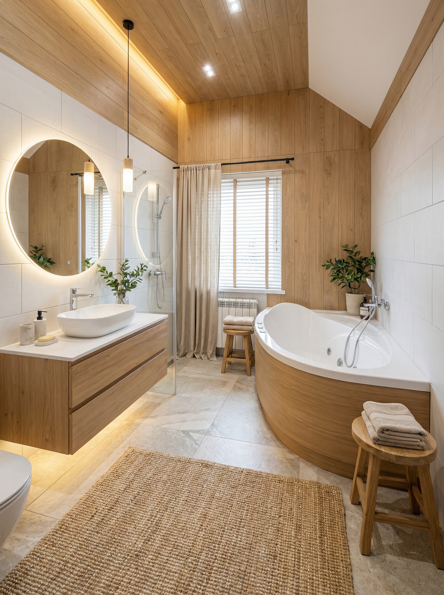 Дизайн ванной в стиле Сканди — фото интерьера от нейросети RoomGPT