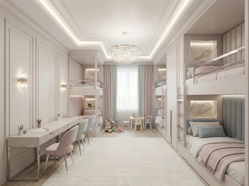 Дизайн интерьера в стиле Классика — Детская от нейросети RoomGPT