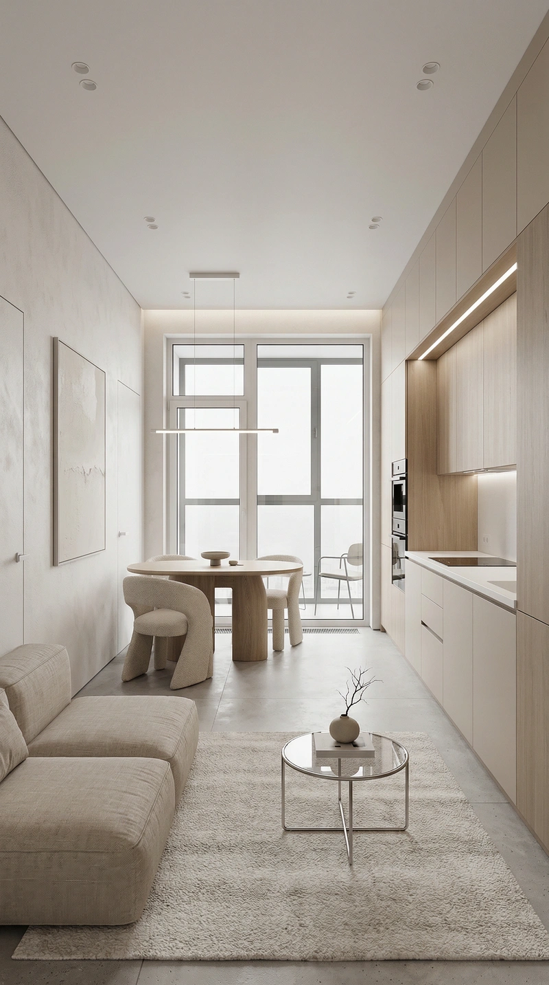 Дизайн интерьера в стиле Минимализм — Гостиная от нейросети RoomGPT