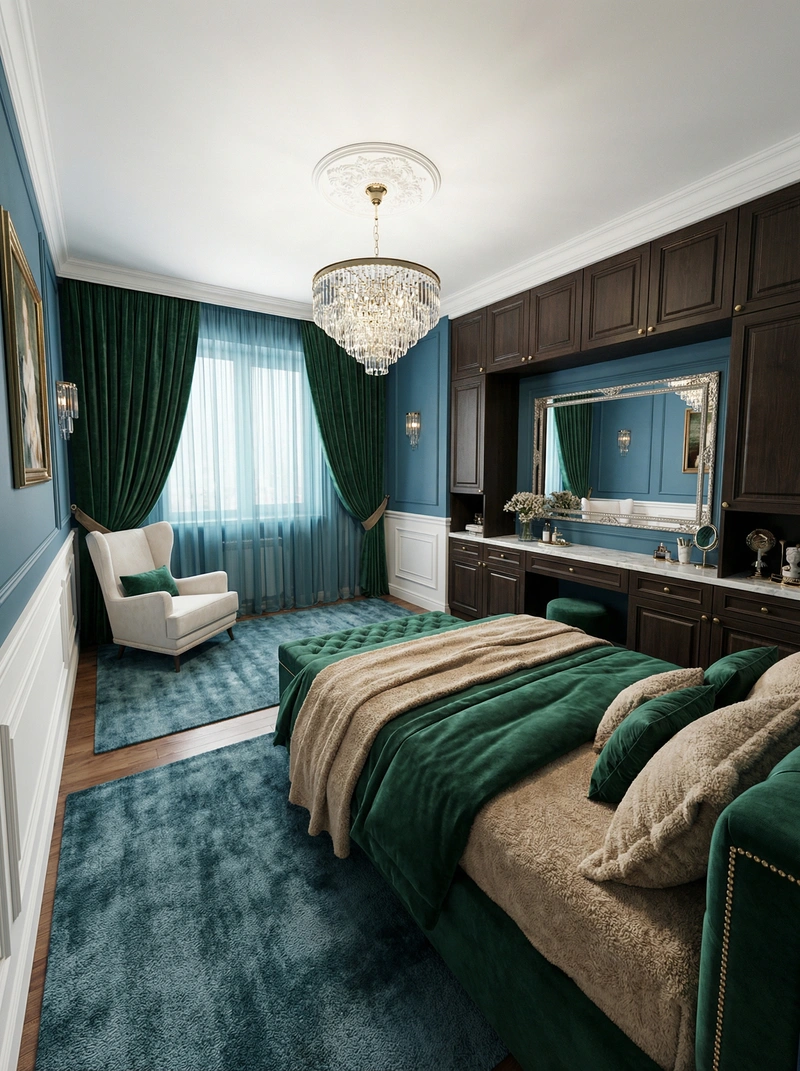 Дизайн интерьера в стиле Классика — Спальня от нейросети RoomGPT