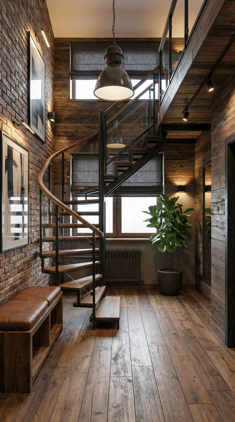 Дизайн интерьера в стиле Лофт — Прихожая от нейросети RoomGPT
