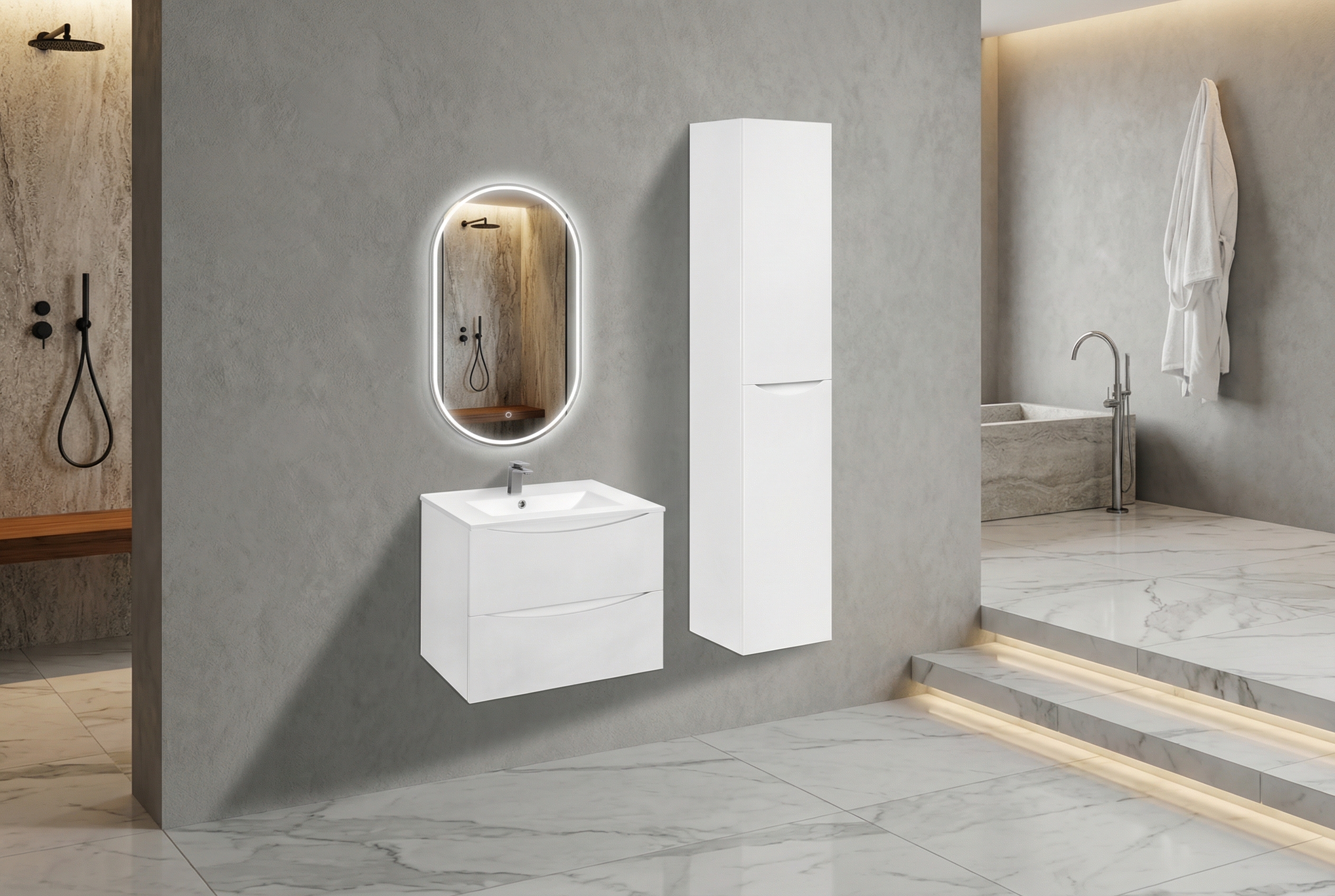 Дизайн ванной в стиле Минимализм — фото интерьера от нейросети RoomGPT