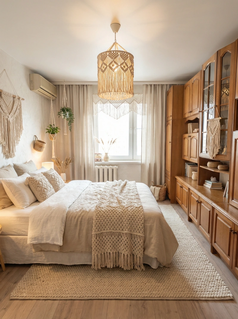 Дизайн интерьера в стиле Сканди — Спальня от нейросети RoomGPT