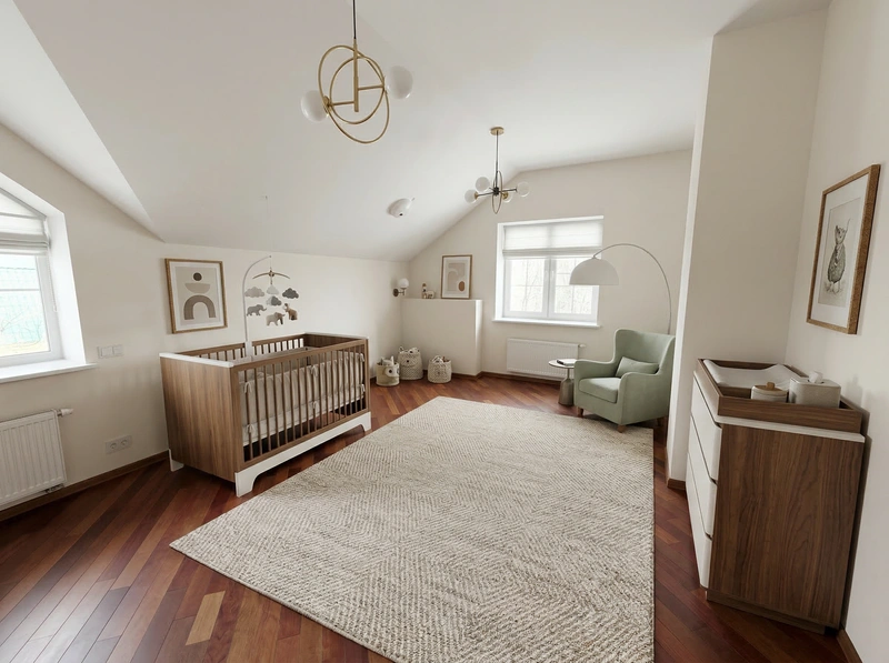 Дизайн детской в стиле Контемпорари — фото интерьера от нейросети RoomGPT