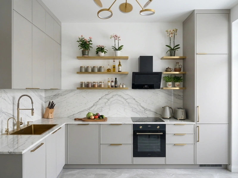 Дизайн интерьера в стиле Контемпорари — Кухня от нейросети RoomGPT