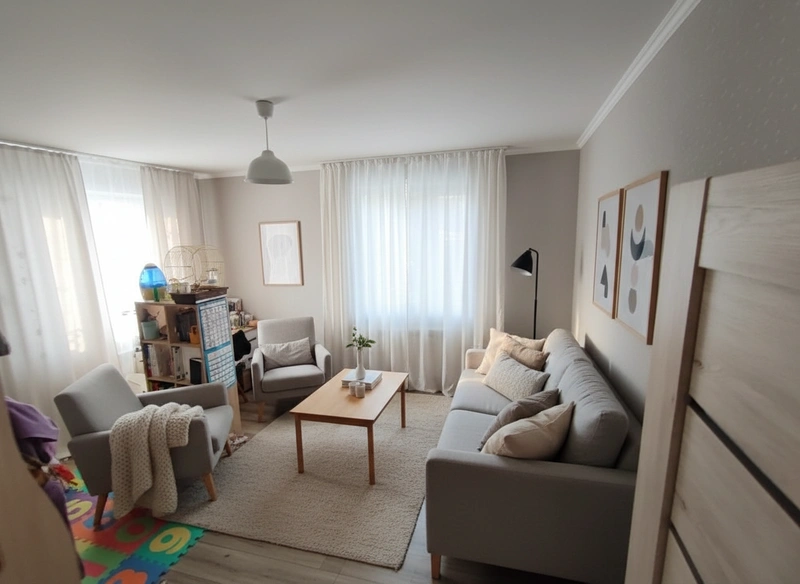 Дизайн интерьера в стиле Хюгге — Гостиная от нейросети RoomGPT