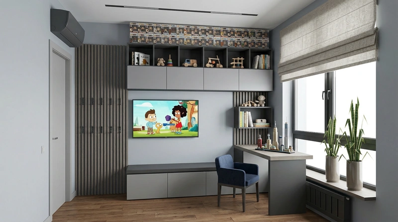 Дизайн интерьера в стиле Сканди — Детская от нейросети RoomGPT