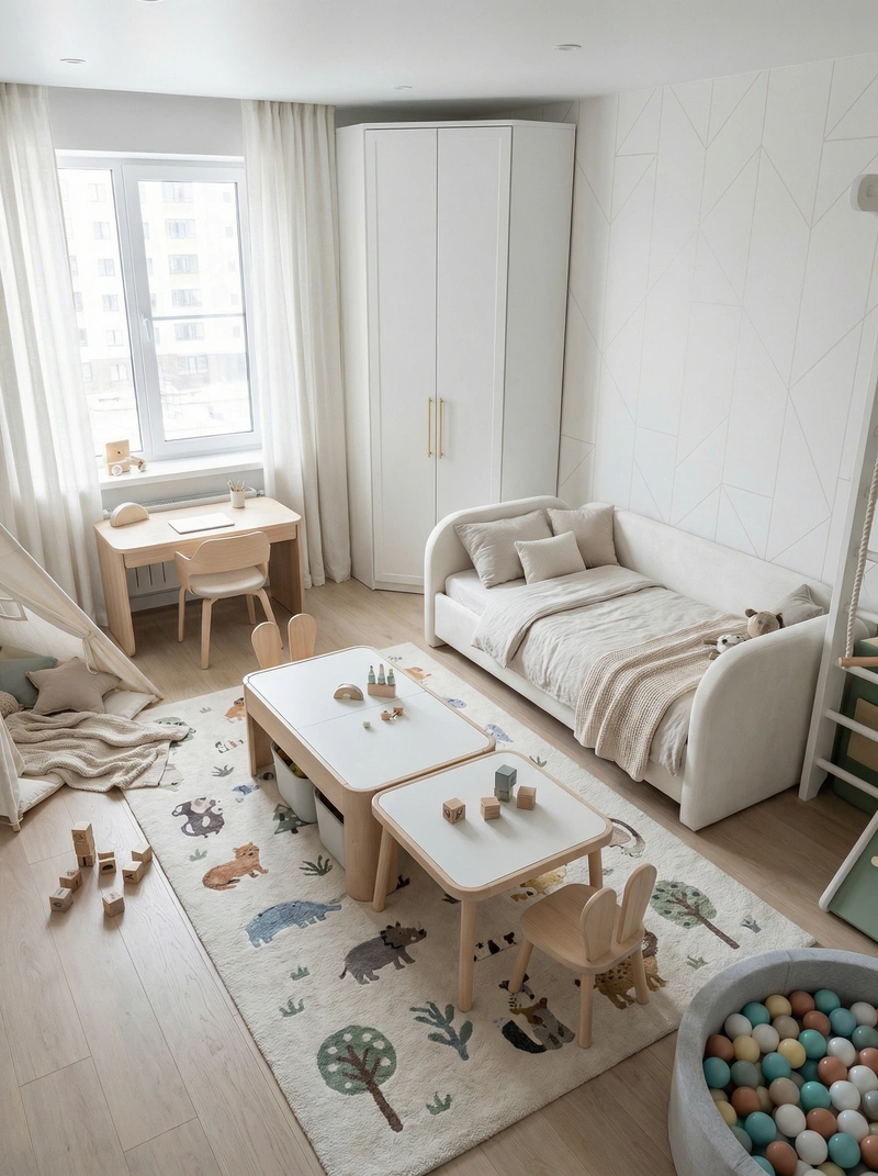 Дизайн интерьера в стиле Хюгге — Детская от нейросети RoomGPT