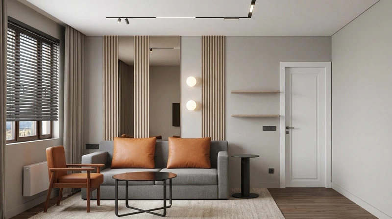 Дизайн интерьера в стиле Минимализм — Гостиная от нейросети RoomGPT