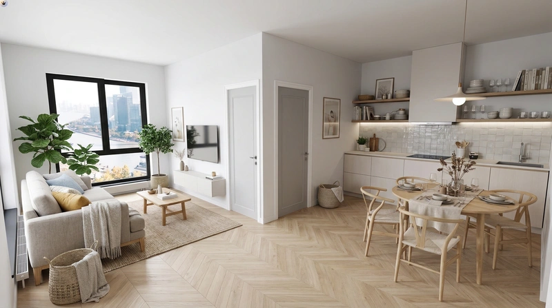 Дизайн интерьера в стиле Сканди — Гостиная от нейросети RoomGPT