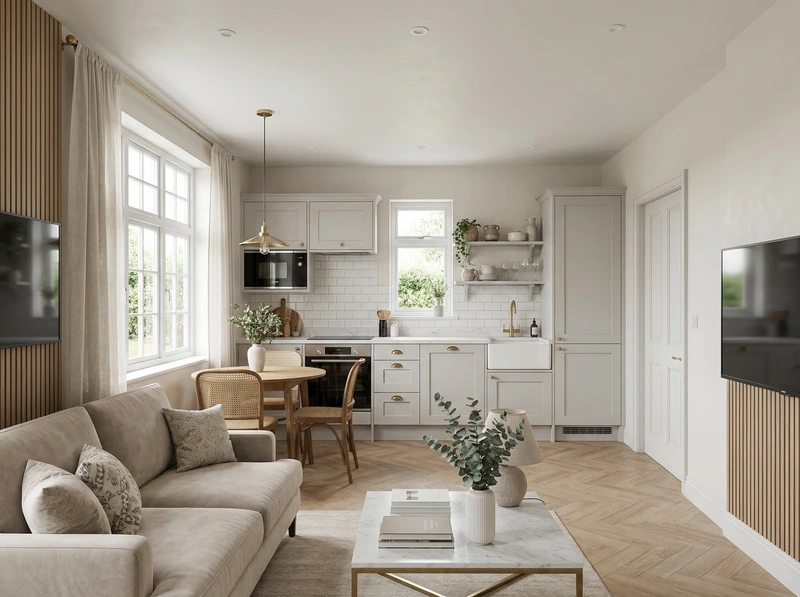 Дизайн кухни в стиле Классика — фото интерьера от нейросети RoomGPT