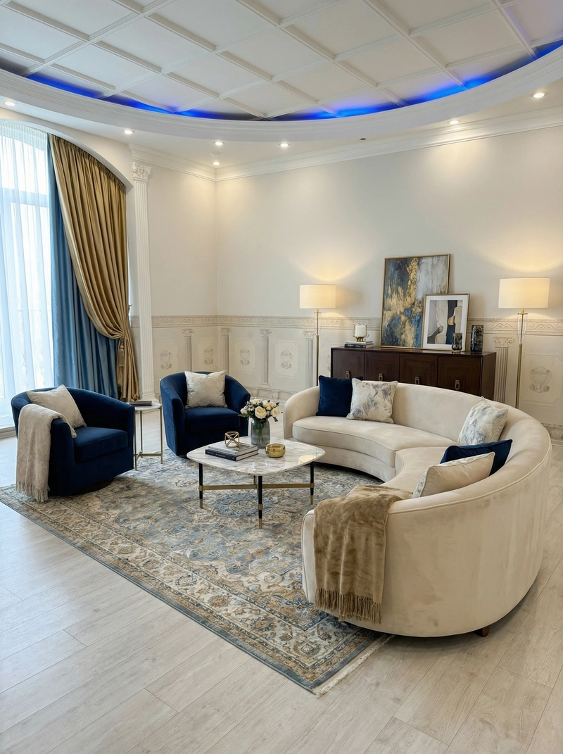 Дизайн интерьера в стиле Классика — Гостиная от нейросети RoomGPT