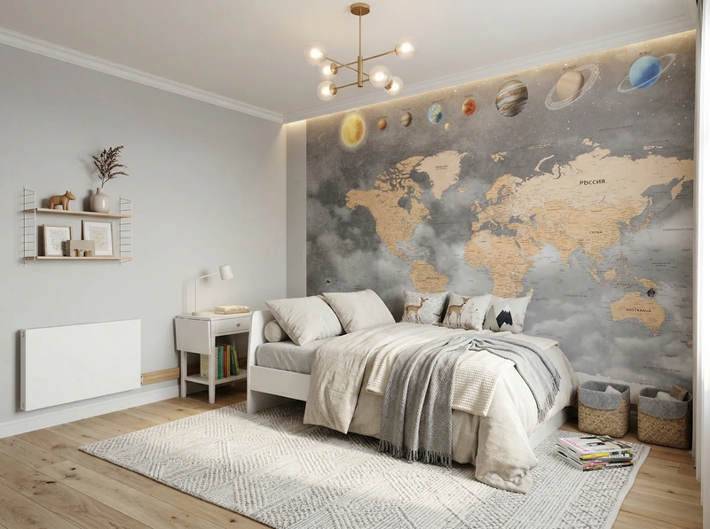 Дизайн детской в стиле Сканди — фото интерьера от нейросети RoomGPT