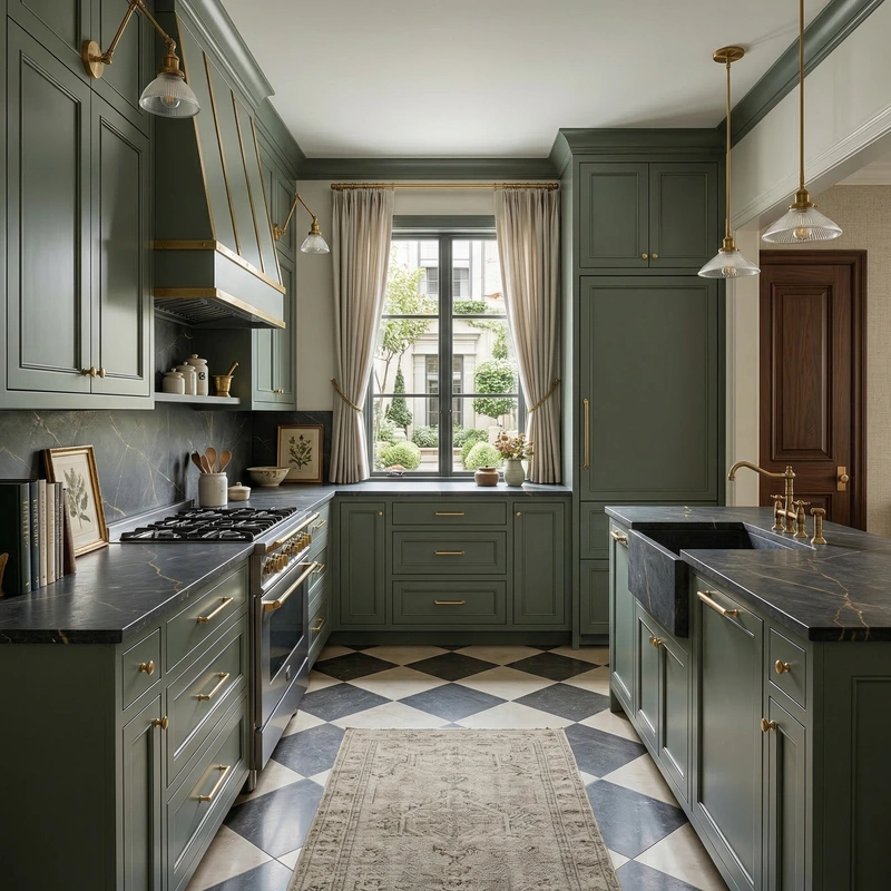 Дизайн кухни в стиле Классика — фото интерьера от нейросети RoomGPT