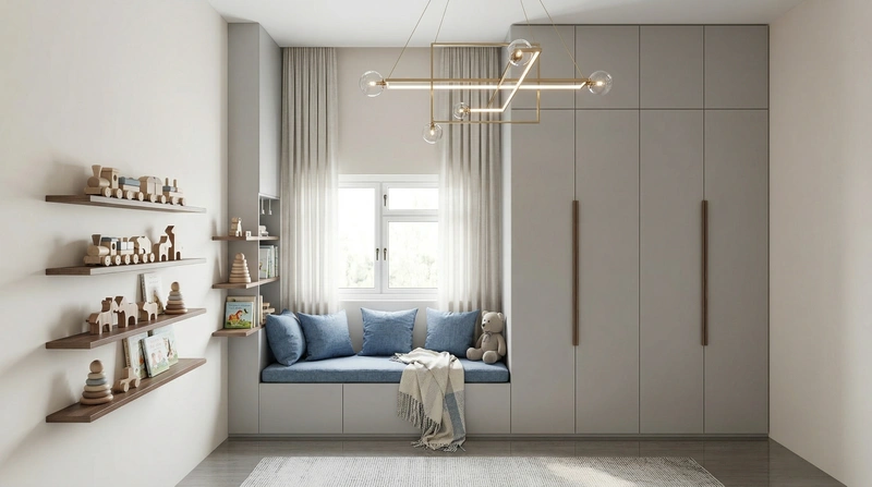 Дизайн детской в стиле Минимализм — фото интерьера от нейросети RoomGPT