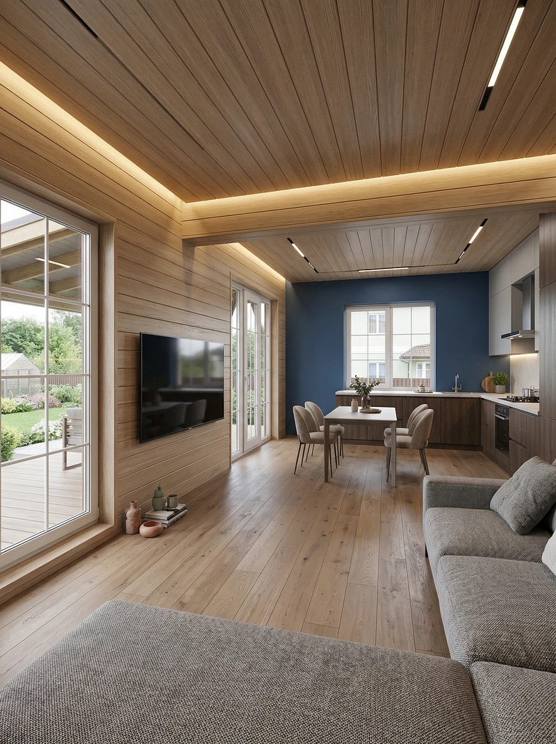 Дизайн интерьера в стиле Контемпорари — Кухня от нейросети RoomGPT