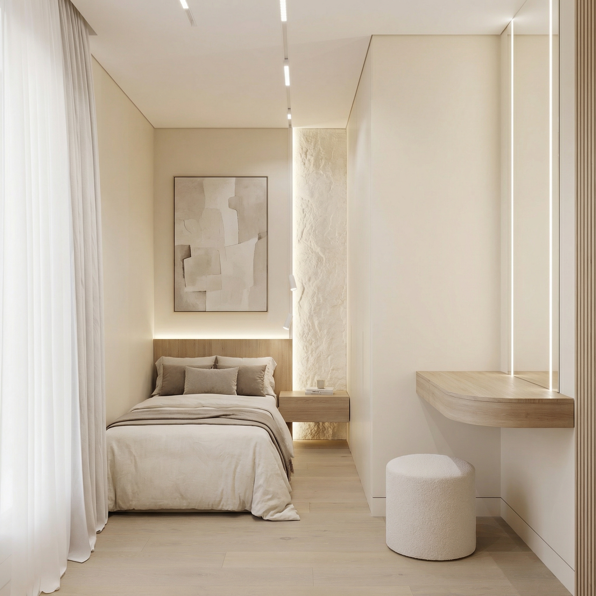 Дизайн спальни в стиле Минимализм — фото интерьера от нейросети RoomGPT