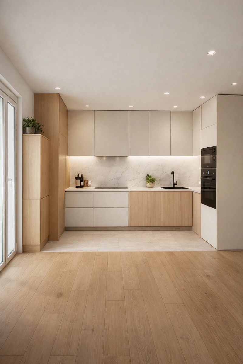 Дизайн кухни в стиле Контемпорари — фото интерьера от нейросети RoomGPT