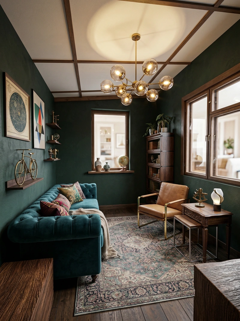 Дизайн интерьера в стиле Эклектика — Гостиная от нейросети RoomGPT