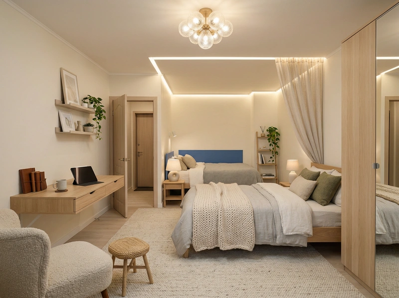 Дизайн интерьера в стиле Хюгге — Спальня от нейросети RoomGPT