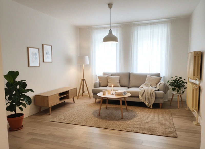 Дизайн интерьера в стиле Хюгге — Гостиная от нейросети RoomGPT