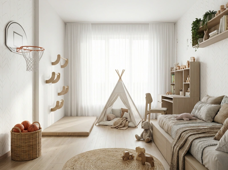 Дизайн интерьера в стиле Хюгге — Детская от нейросети RoomGPT