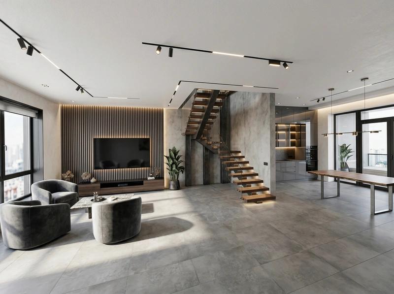 Дизайн гостиной в стиле Лофт — фото интерьера от нейросети RoomGPT