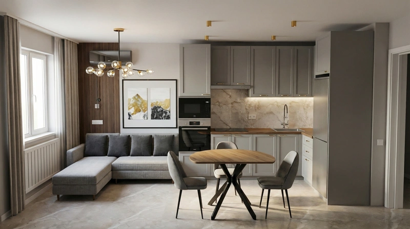 Дизайн кухни в стиле Классика — фото интерьера от нейросети RoomGPT