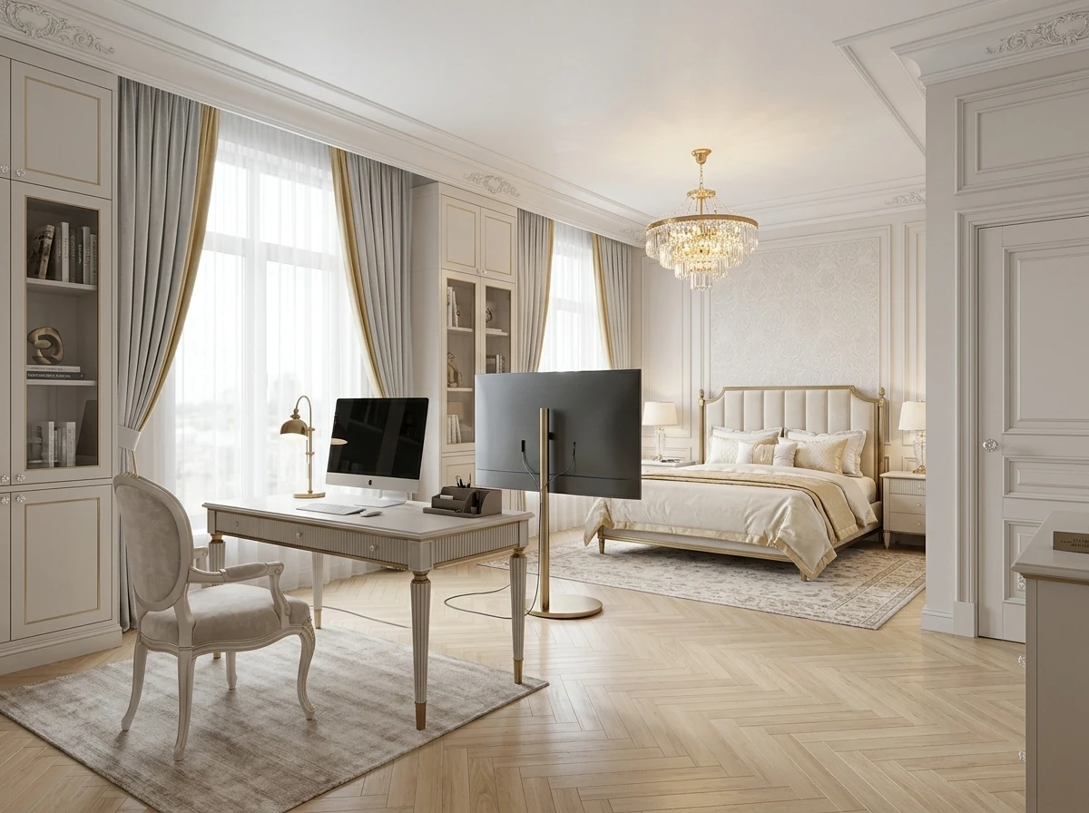 Дизайн кабинета в стиле Неоклассика — фото интерьера от нейросети RoomGPT