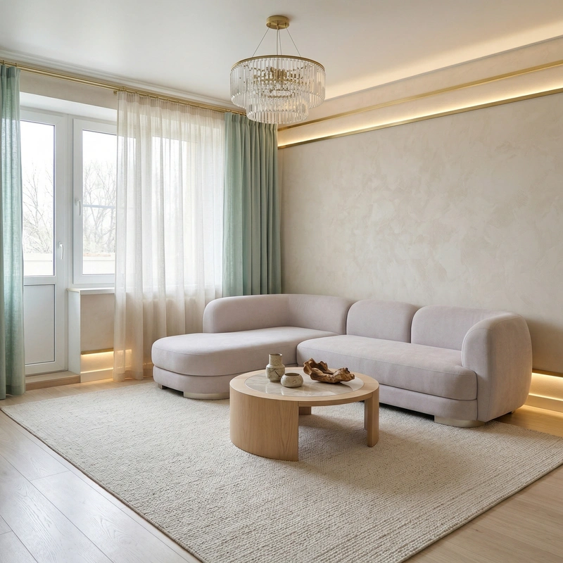 Дизайн гостиной в стиле Неоклассика — фото интерьера от нейросети RoomGPT